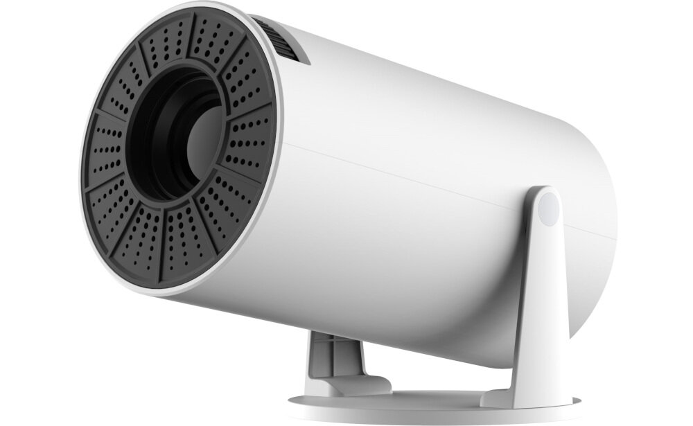 Projektor KIANO Relax HD 1280x720 jasność 140 ANSI lumenów kontrast 800:1 obraz jakość, projektor po skosie na białym tle