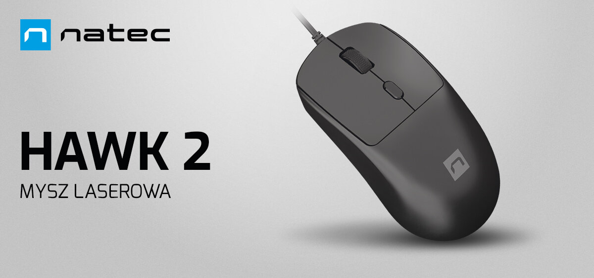 NATEC Hawk 2 - mysz na białym tle z logiem natec