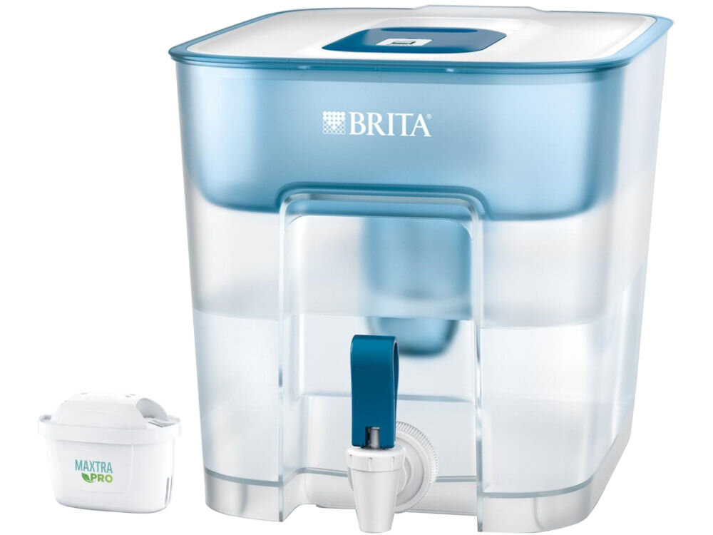 Dystrybutor wody BRITA Flow + 1 filtr Maxtra Pro Pure Performance doskonały smak wody chroni przed kamieniem ograniczego zużycia plastiku filtr filtracja do 150 l wody mniej plastikowych butelek ekologia wydajne technologie filtracyjne naturalny mikrowęgiel łupiny orzecha kokosowego usuwanie zanieczyszczeń poprawa jakości wody 