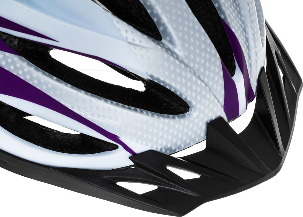 Kask rowerowy VÖGEL VKA-921G Biało-fioletowy MTB (rozmiar L) daszek wentylacja