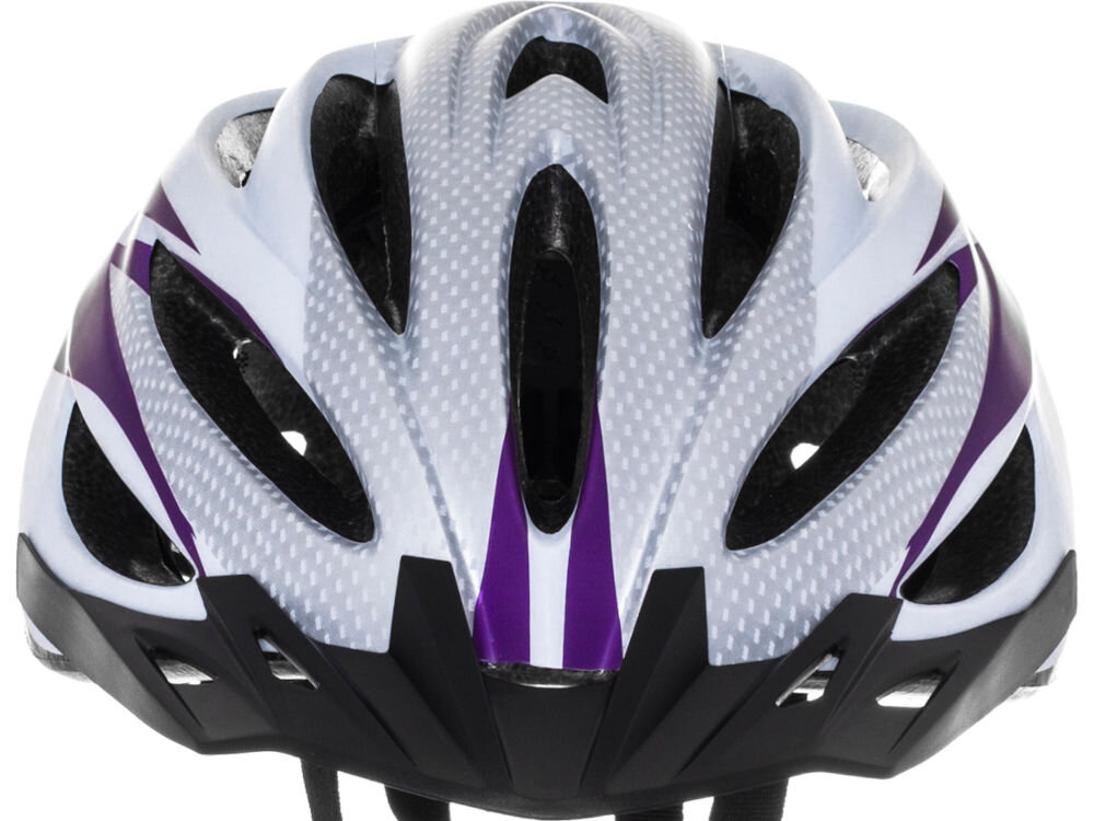 Kask rowerowy VÖGEL VKA-921G Biało-fioletowy MTB (rozmiar L) regulacja pokrętło pasek