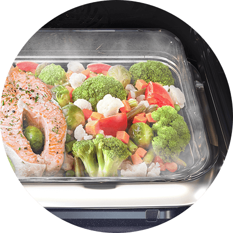 Zdjęcie pokazujące gotowanie na parze w specjalnym naczyniu