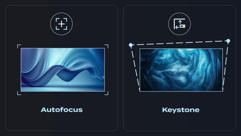 Projektor OVERMAX Multipic 8.1 HD - Automatyczna regulacja obrazu, pokazanie technologii regulacji obrazu