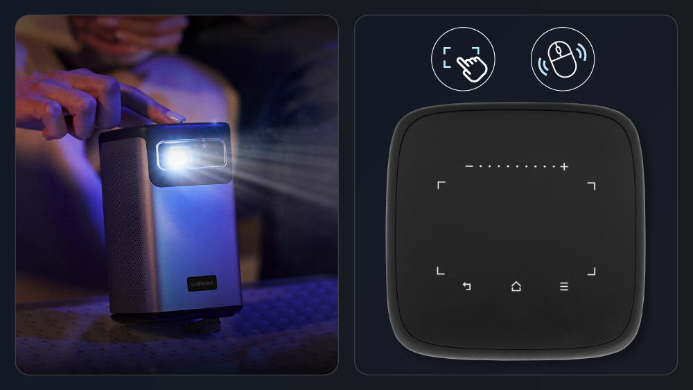 Projektor OVERMAX Multipic 8.1 HD - Pełna kontrola i wygoda, sterowanie za pomocą palca lub myszki