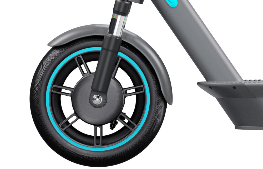 Hulajnoga elektryczna MOTUS Scooty 10 Plus Plus 2023 Turkusowy silnik moc 500 W maksymalna predkosc do 20 km/h w tylnym kole lepsza kontrola pokonywanie niewielkich wzniesien o nachyleniu terenu do 20 stopni