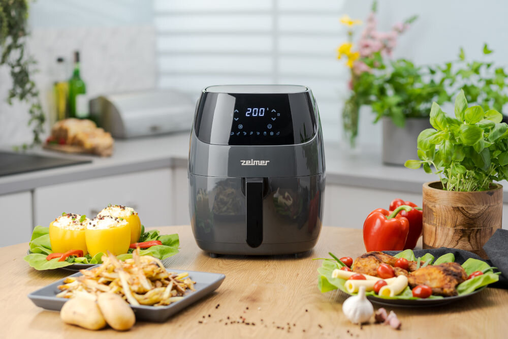 Frytownica ZELMER ZAF5502G zdrowy styl życia pyszne chrupiące potrawy wysoka moc 1530 W szybkie rozgrzewanie  równomierne opiekanie smak chrupkość zdrowy styl żywienia 