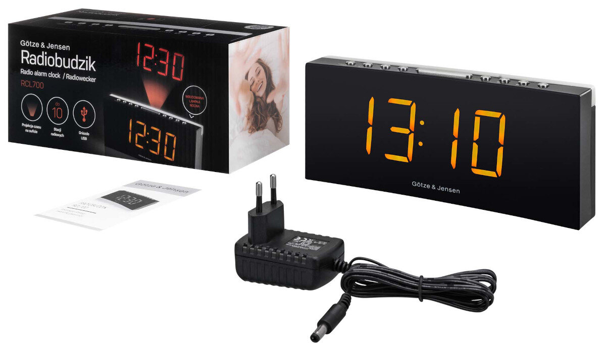 Radiobudzik GÖTZE&JENSEN Golden line RCL700 zawartosc opakowania