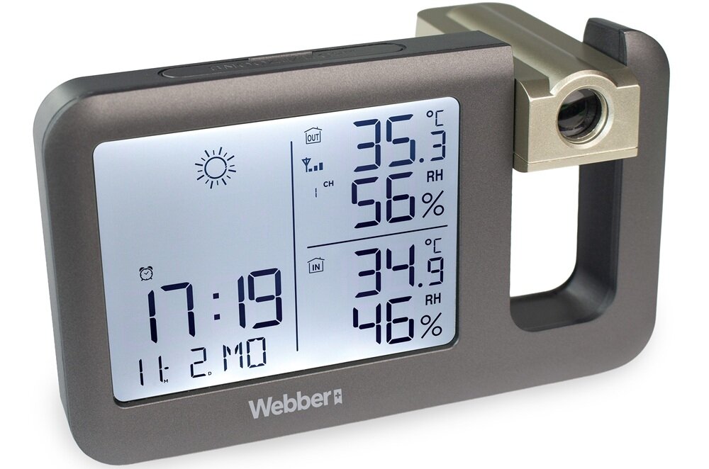 Stacja pogody WEBBER WS207 ikony pogodowe, pamięć minimalnych i maksymalnych wartości, analiza temperatury
