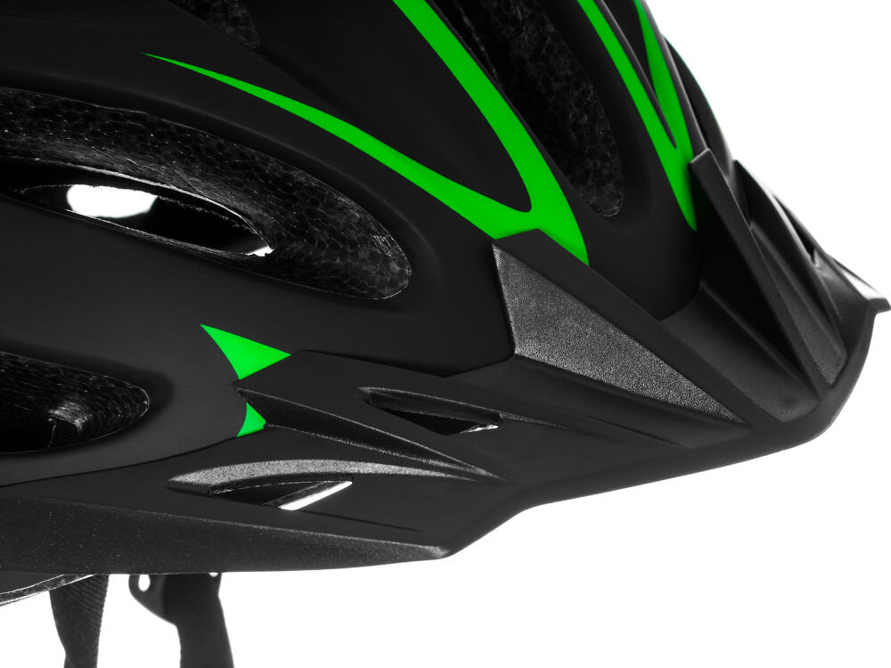 Kask rowerowy VÖGEL VKA-921M Czarno-zielony MTB (rozmiar L) daszek wentylacja