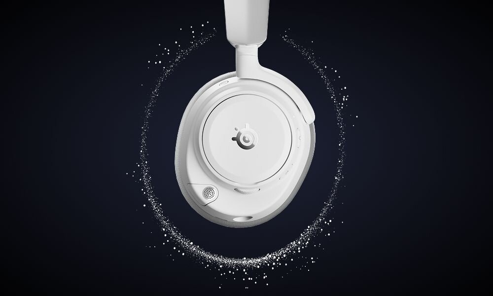 STEELSERIES Arctis Nova Pro Omni słuchawki gamingowe PC PlayStation Xbox Bluetooth 2xUSB wejście liniowe, słuchawki na ciemnym tle