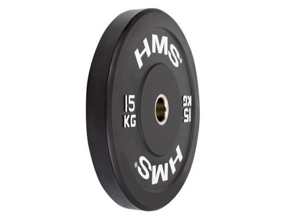 Talerz olimpijski HMS BBR15 Bumper (15 kg) dla mężczyzn dla kobiet do ćwiczeń ogólnorozwojowych rehabilitacyjnych średnica zewnętrzna 450 mm'