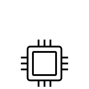 Ikona przedstawia schematyczny rysunek mikroprocesora z kwadratowym rdzeniem i wystającymi liniami symbolizującymi piny.