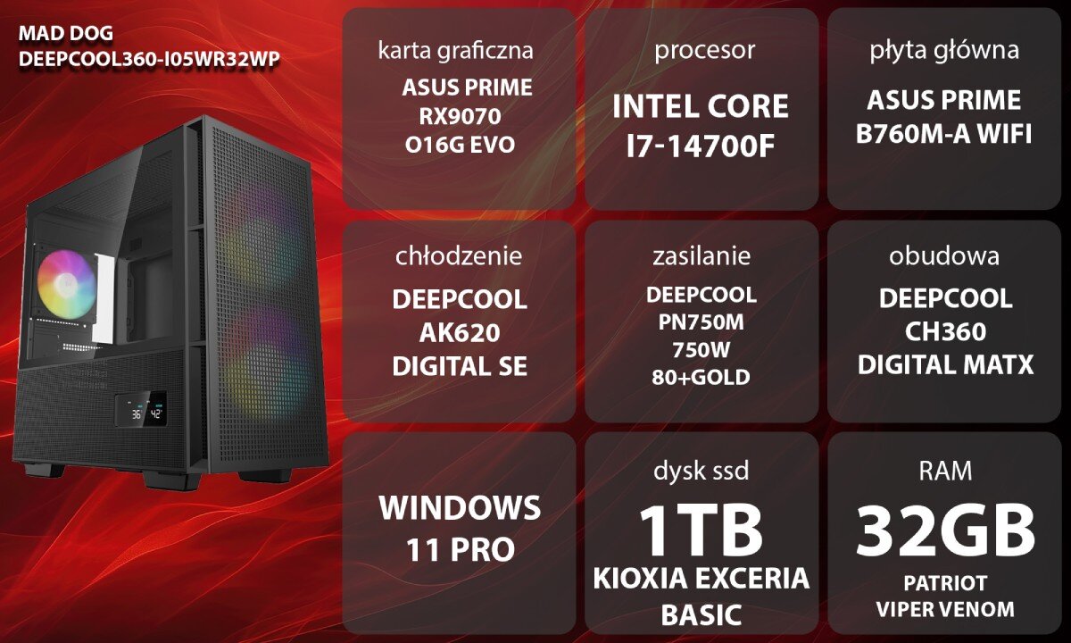 Osoba siedzi przy biurku, używając komputera z podświetlaną klawiaturą i słuchawkami na głowie. W tle widoczne jest żółte logo w kształcie przycisku odtwarzania oraz półka z książkami.