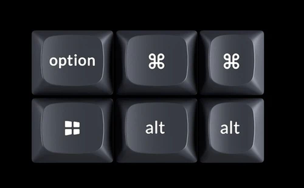 KEYCHRON Q3 HE 8K macOS i Windows przełącznik systemowy dodatkowy zestaw keycapów dwóch osobnych układów klawiszy - sześć klawiszy mac