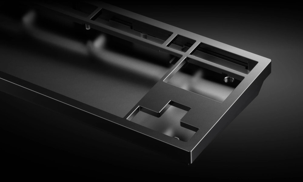 KEYCHRON Q3 HE 8K aluminiową obudowę wykonaną metodą CNC konstrukcja Double Gasket dodatkowe silikonowe podkładki górną a dolną częścią obudowy uszczelki na płytach - metalowa obudowa klawiatury