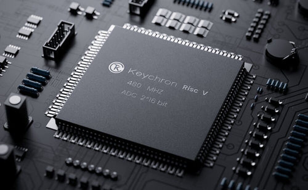 KEYCHRON Q3 HE 8K wydajny chip MCU z 1 MB pamięci Flash wysoką moc obliczeniową oraz szerokie możliwości konfiguracji Polling rate 8000 Hz - grafika przedstawiajaca chipset