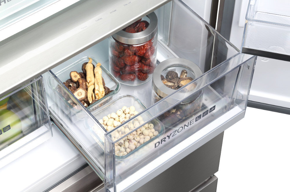 Lodówka HAIER HB18FGSAAA - Niska wilgotność dla produktów nabiałowych