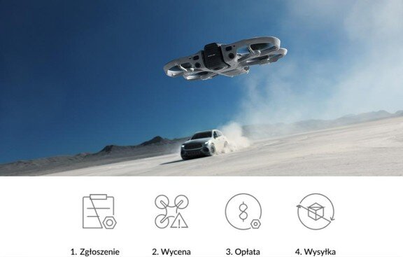 Dron DJI w trakcie lotu.