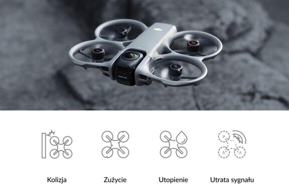 Dron DJI w trakcie lotu.