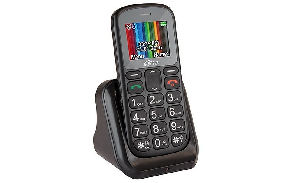 Telefon MEDIA-TECH MT852 Czarny ekran przyciski bateria pojemność