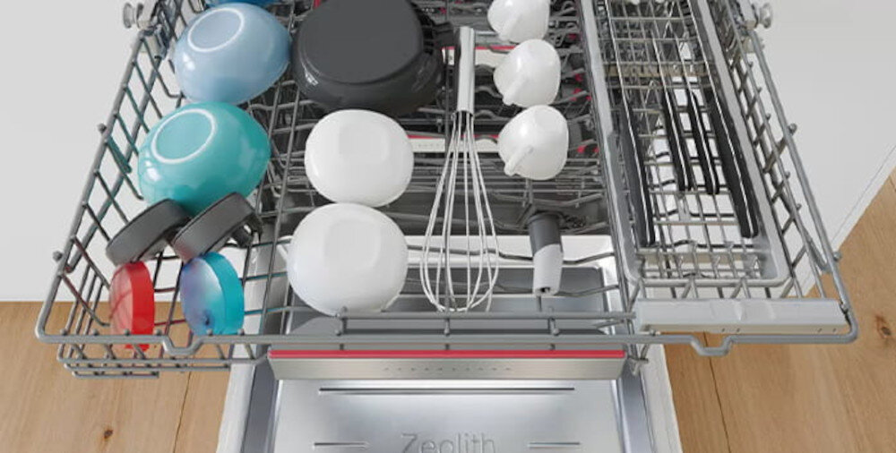 Zmywarka BOSCH SMV4ENX06E Trzeci Kosz Extra Space dodatkowe miejsce na płaskie miski i kuchenne akcesoria przesuwana taca na noże wysokie kieliszki w dolnym koszu elastyczność załadunku