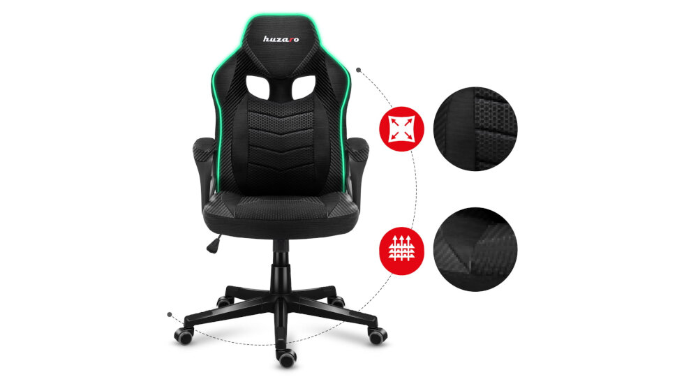 Fotel HUZARO Force 2.5 cyrkulacja powietrza precyzja tapicerka tkanina