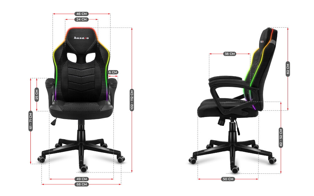 Fotel HUZARO Force 2.5 ergonomiczny układ kostny podparcie