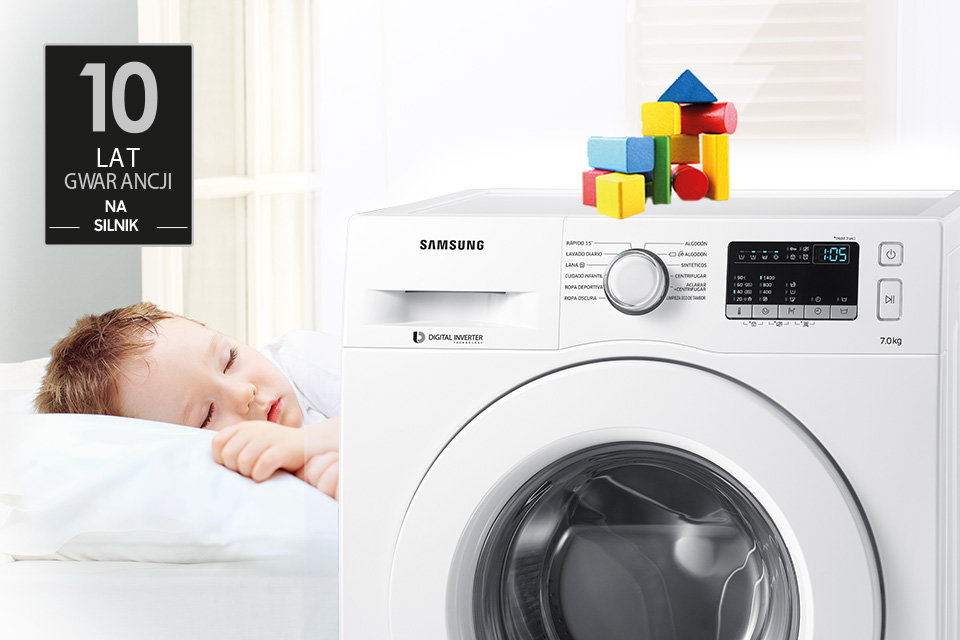 Samsung Silnik Digital Inverter. 10 lat gwarancji wytrzymałości