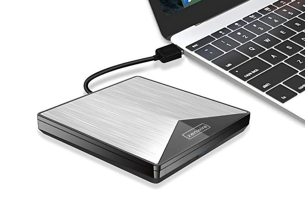 Napęd ZENWIRE SY881 Srebrno-czarny napęd optyczny podłączony do laptopa, technologia Plug & Play, sterowniki, systemy