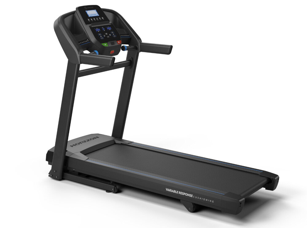 Bieżnia elektryczna HORIZON FITNESS T202-26 jakość wykonanie wyświetlacz przyciski dotykowe