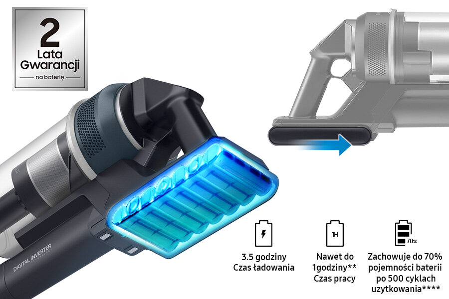 Bateria odkurzacza Samsung VS20C8524TB/GE seria 85 dostępnego w Media Expert