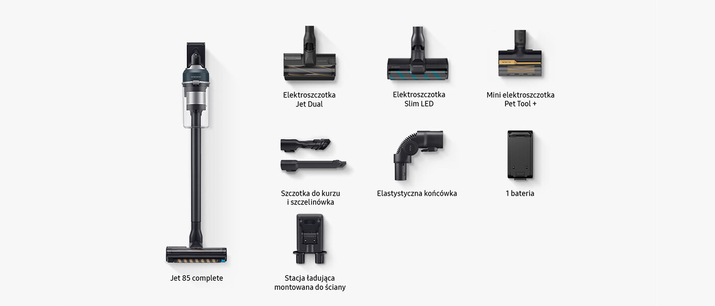 Zestaw akcesoriów do odkurzacza Samsung VS20C8524TB/GE seria 85 dostępnego w Media Expert