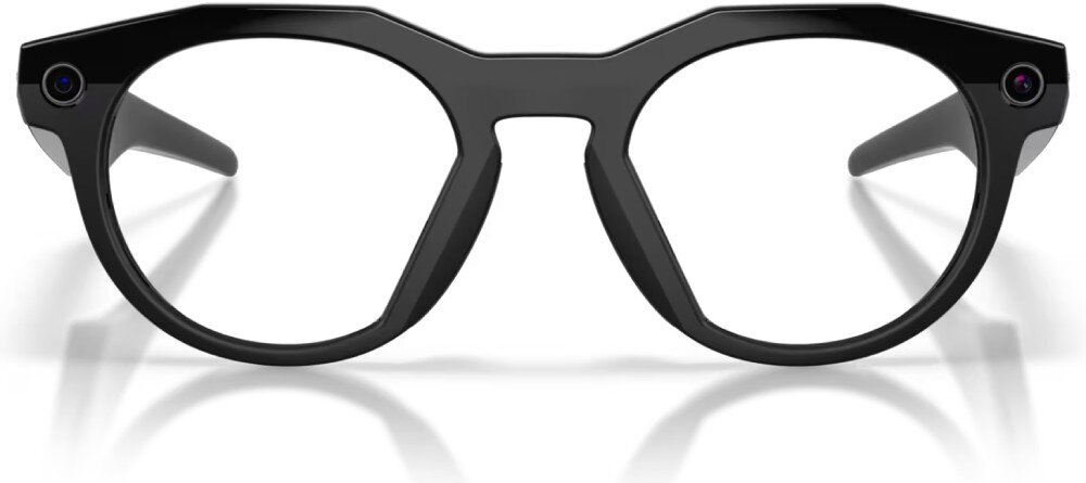 Okulary META Oakley HSTN zdjęcie czarnych okularów z przezroczystymi soczewkami z widokiem od frontu