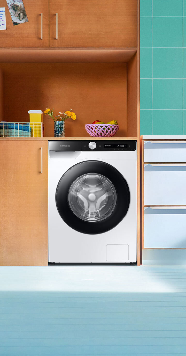 Pralka Samsung umieszczona w łazience 