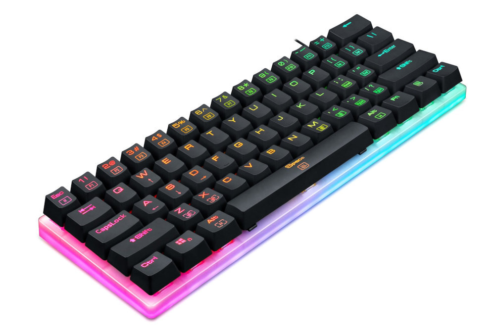 Redragon Alien czarna klawiatura z podswietleniem rgb na bialym tle