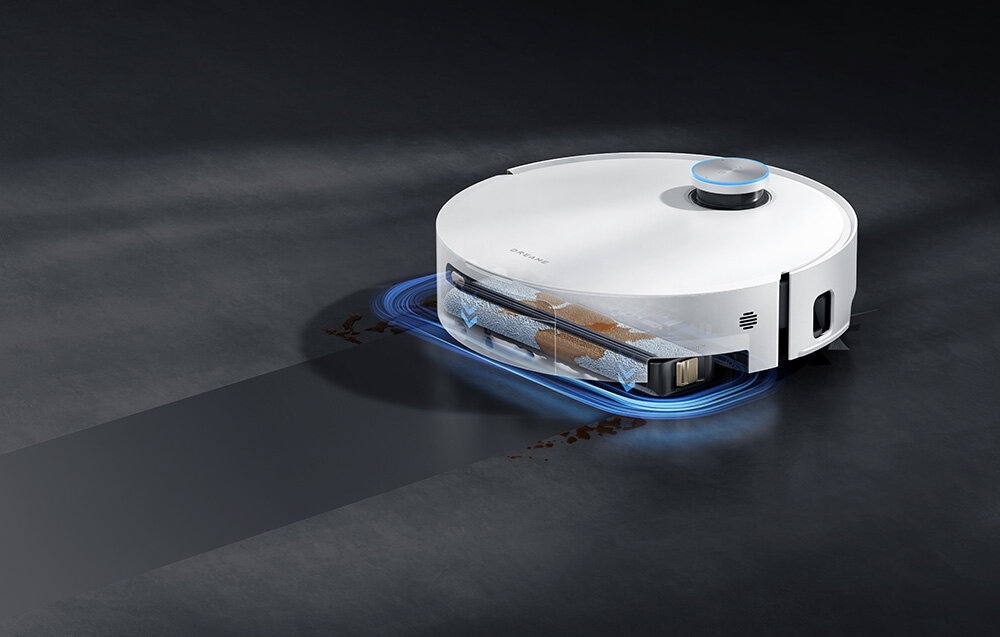 Robot sprzątający DREAME Aqua 10 Ultra Track Complete Biały dobór płynu dwa oddzielne pojemniki na płyny wybiera odpowiedni detergent dopasowanie proces mopowanie