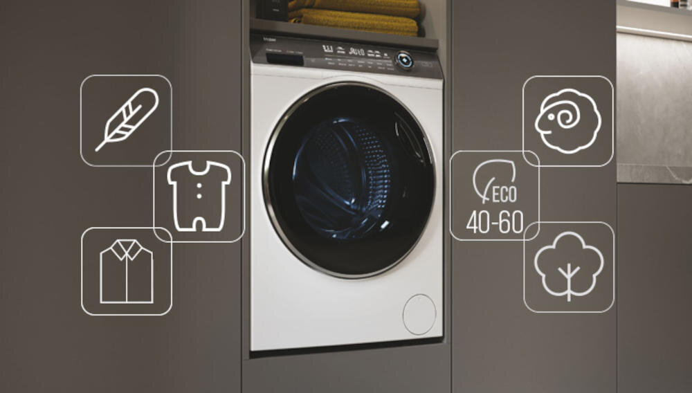 HAIER HW90G-B14979TU1S cykl pranie program szybki eco bawełna baby care wełna syntatyki odświeżanie odzież