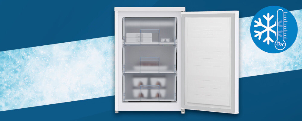 Zamrażarka BEKO FSE1174N odporna na temperatury FreezerGuard