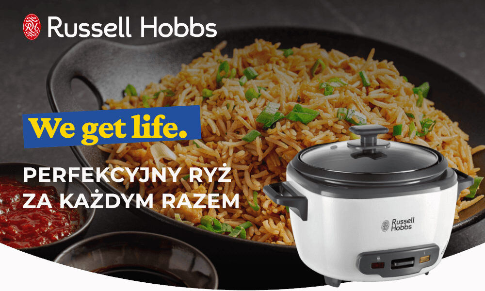Ryżowar RUSSELL HOBBS 27040-56 wygląd design prezentacja wizualizacja zdrowe gotowanie