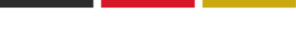 Logo składa się z trzech poziomych pasków w kolorach czarnym, czerwonym i złotym.