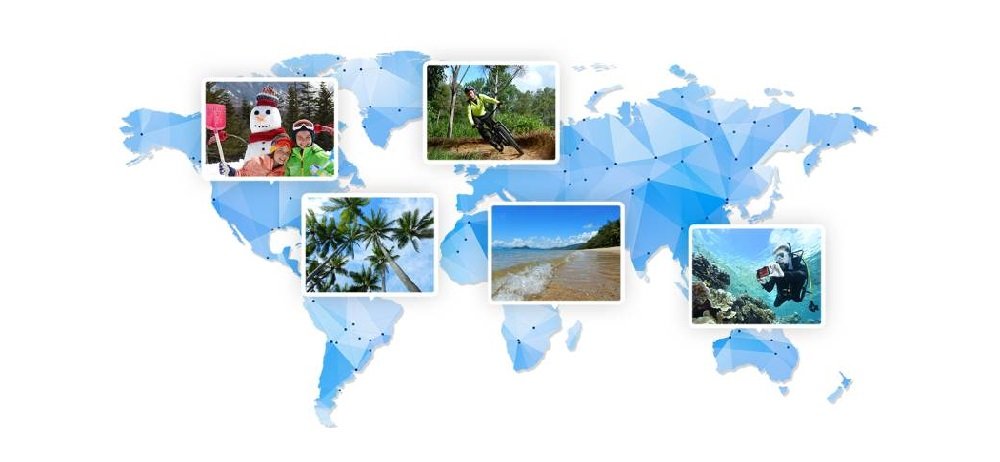 Aparat NIKON Coolpix W300 Pomarańczowy - Zestaw Holiday + Wodoszczelny plecak VAECSS66 widok lokalizator GPS