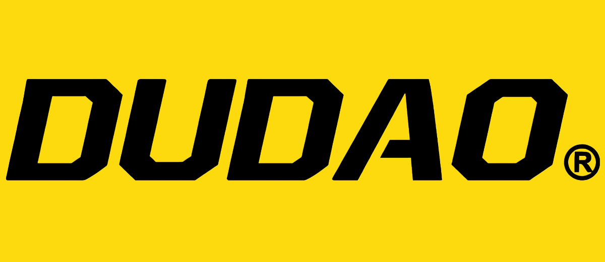Logo z napisem \'DUDAO\' na żółtym tle.