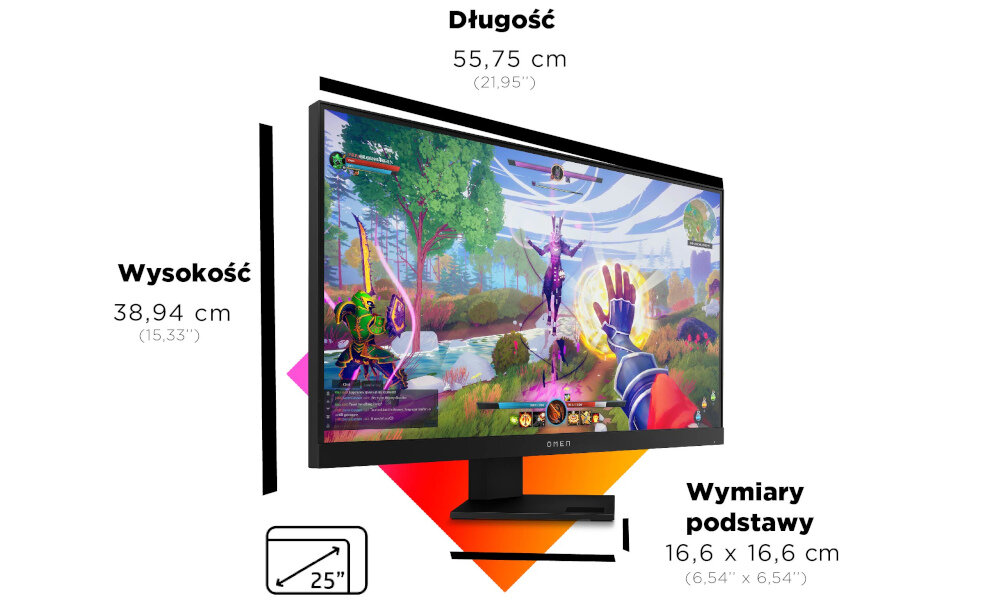 Monitor HP Omen 22J05E9 25 1920x1080px IPS 165Hz 1 ms recykling