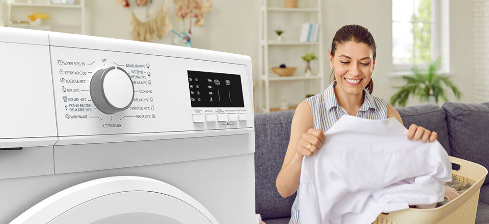 PRALKA SHARP ES-HFM6103WD 6KG 1000OBR programy automatyczne szybki 15' codzienne 60' odświeżanie ubrań