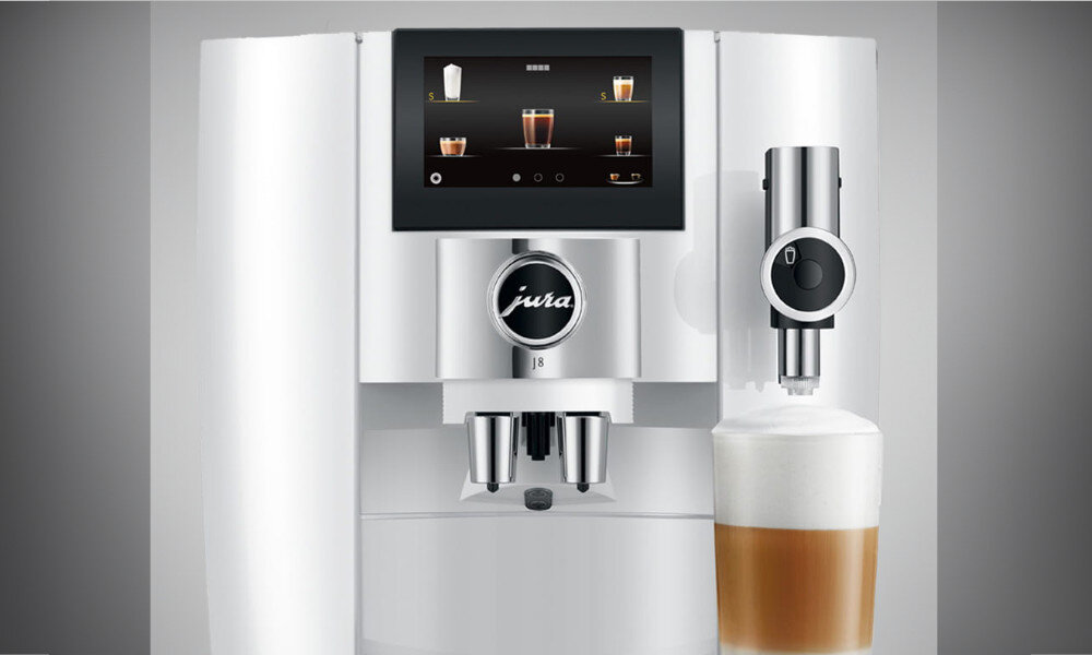 Ekspres JURA J8 Piano White (EA) Funkcja ExtraShot kawa mleczna porcja