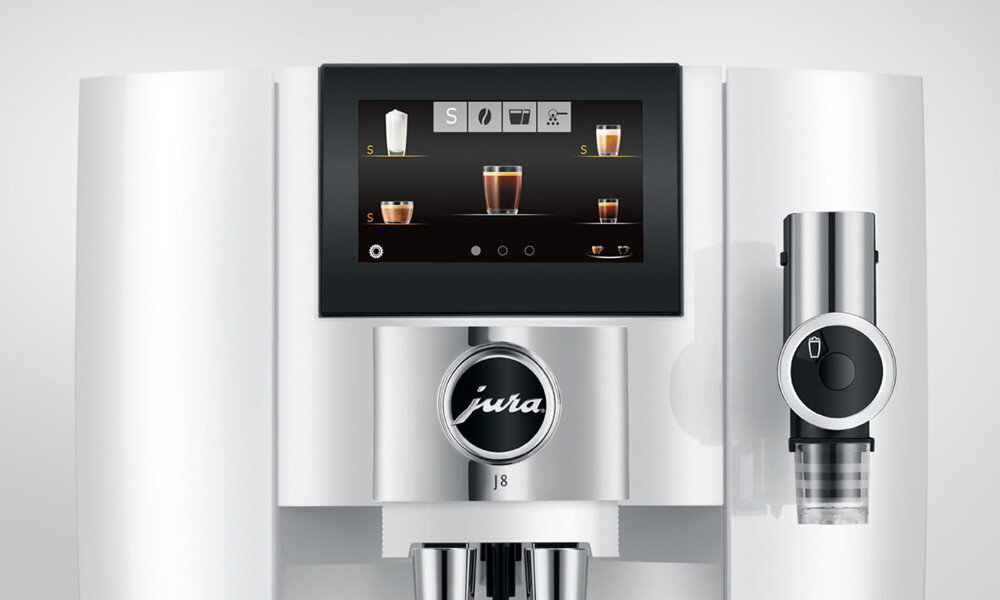 Ekspres JURA J8 Piano White (EA) prosta obsługa dotykowy wyswietlacz koncepcja