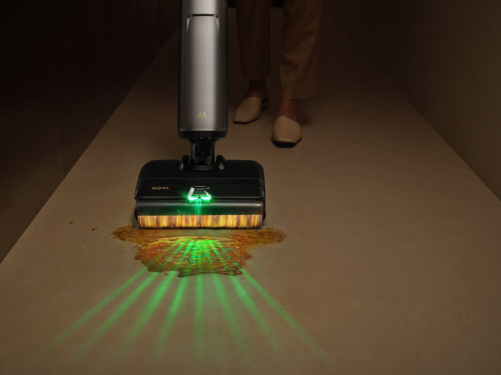 Odkurzacz MOVA X4 Pro światło LED na szczotce oświetlanie podłogi dobra widoczność