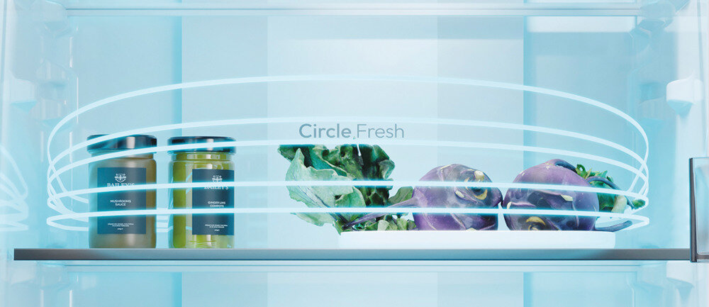 LODÓWKA CANDY CNCQ2T518EW FRESCO dłuższa świeżość zachowanie struktury Circle Fresh system rozprowadzania temperatury