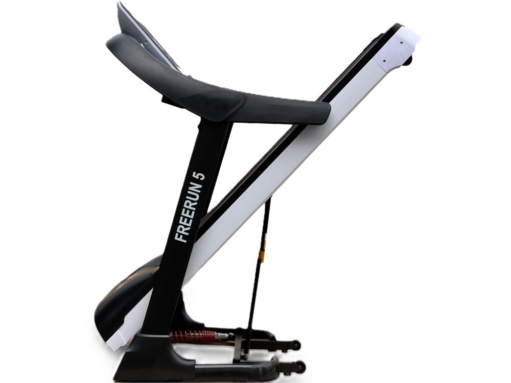 Bieżnia elektryczna HERTZ Freerun 5  ośmiopunktowego systemu amortyzacji przycisk STOP HERTZ z solidnych i trwałych materiałów 24 miesiące gwarancji można je złożyć