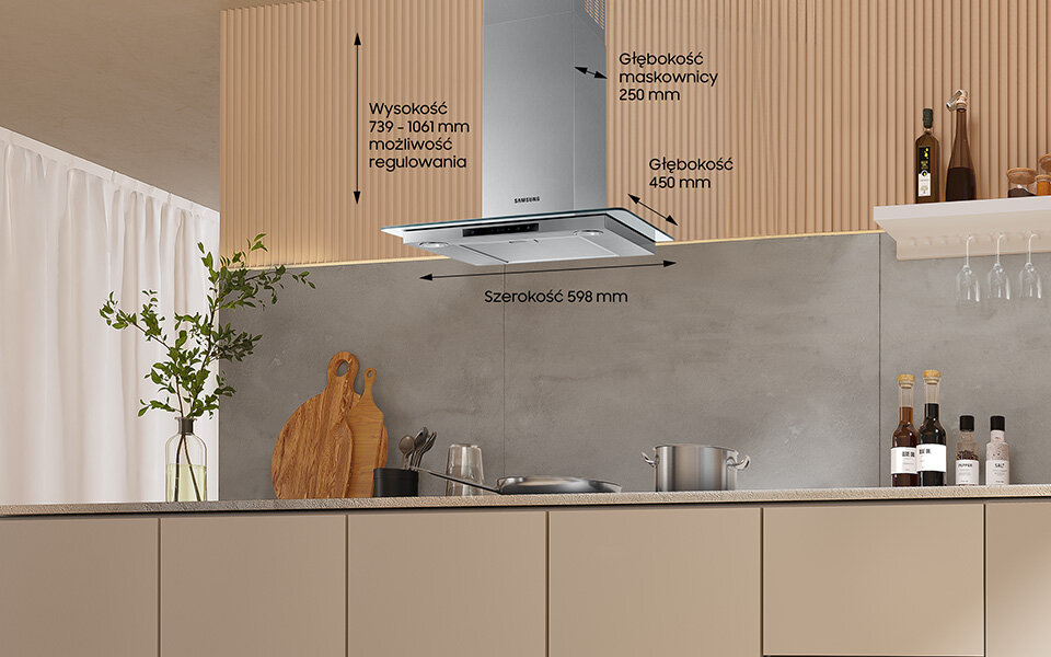 Media Expert: okap Samsung NK24M5070FS - szerokość 598 mm Media Expert: okap kominowy Samsung NK24M5070FS - szerokość 598 mm